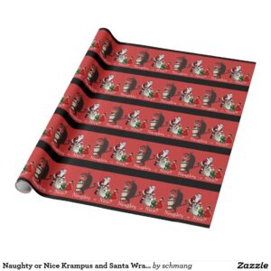 krampus naughty or nice wrapping paper